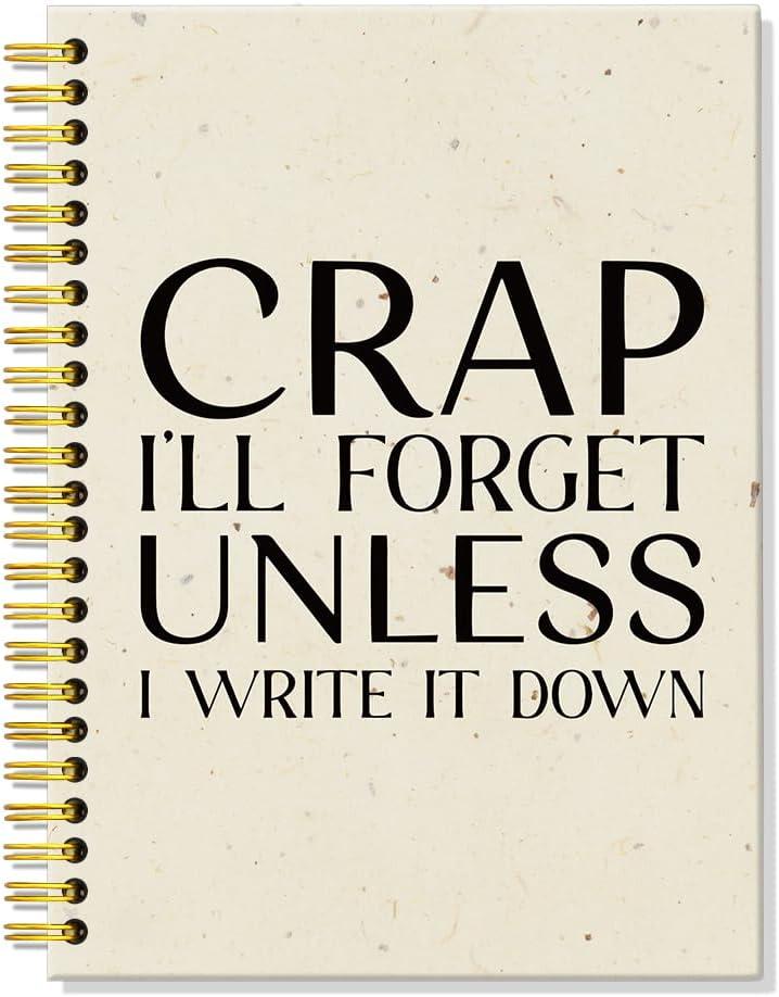 ERHACHAIJIA Crap I'll Forget Unless I Write It Down 160 Pages Hardcover Lined Spiral Notebook, Humour Gifts for Office Worker, Funny Journal Gifts for Senior, Gag Gifts for Team Member Coworkers