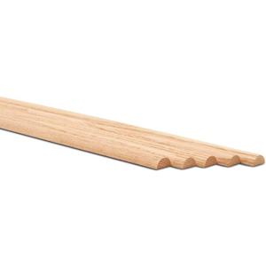 Split Oak Dowel Rods 3/4-inch x 36-inch, Pack of 25 Unfinished Fluted Molding Trim for DIY & Dowel Feature Wall, by Woodpeckers
