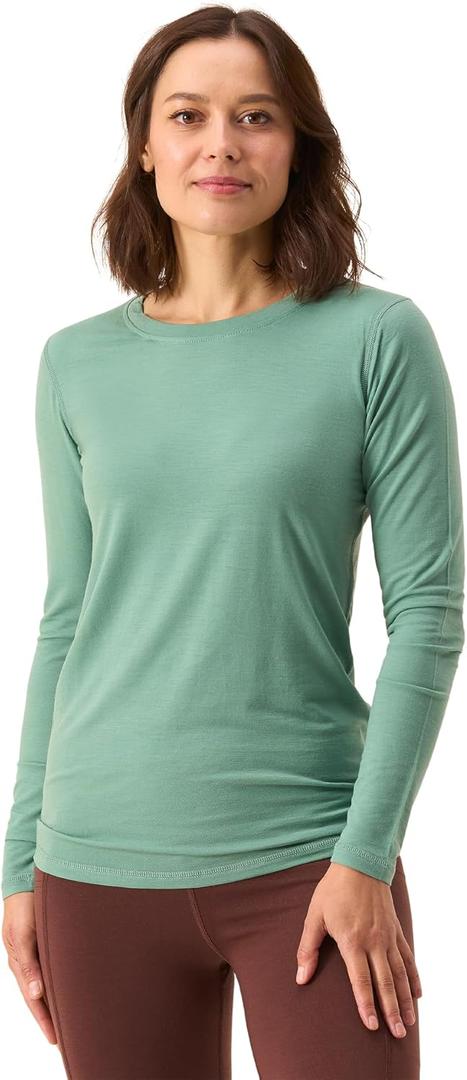 Women's Merino Long Sleeve Shirt by Woolly | RWS Certified | Soft, Stink Free, Seattle Designed (Fir), XS