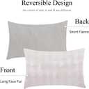Faux Fur Body Pillow Cover, Super Soft Fuzzy Plush Bedding Pillow Long Pillowcases 1 Pieces, Chic Striped Plaid Geometry Decorative White Body Pillowcase for Couch, Bed, 20 x 54 Inches