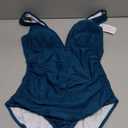 Eomenie One Piece Swimsuit for Women Tummy Control Plunge V Neck Bathing Suit Slimming Wide Straps Swimwear Dark Green M