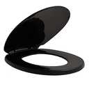 Centoco Black Toilet Seat Round, Toilet Seat Cover, Closed Front with Cover, Residential, Top Mount Plastic Hinge, Plastic, Made in the USA, 200-407