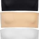 Popular Girls Strapless Bandeau Bra - Seamless Girls Training Bras for Teens. Sports Tube Top Bra 8-14 Age. 3 Pack