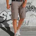 Mens Cargo Shorts Cotton Work Shorts Multi Pocket Casual Workout Shorts for Men NO Belt 38 (Brown)