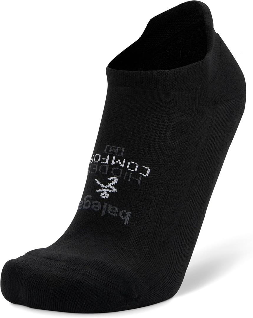Balega Unisex Adult Hidden Comfort Performance No Show Athletic Running Socks (1 Pair) (Large, Black)