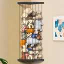 Corner Stuffed Animal Storage Organizer, Toy Stuffed Animals Hammock Net Adjustable Length, Spave Save for Hanging Wall Plush Toy Holder, Kids Furniture room Decor for Nursery Playroom Bedroom, Black
