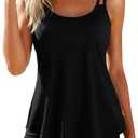 Yonique Womens Two Piece Swimsuits Tankini Top with Boy Shorts Tummy Control Bathing Suits Athletic Swimwear