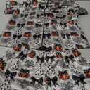 Women Cute Two Piece Pajama Set Y2K Bow Printed Satin Silky Short Sleeve Button Shirts Wide Leg Shorts Pjs Loungewear L