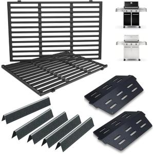 Grill Parts Kit for Weber Genesis 300 310 330 Grill Parts for Weber Genesis E330 E310 S310 S330 EP330 EP310 S320 E320 Grill Parts 7621 Flavorizer Bars 17.5", Genesis 7524 Grates, 7622 Heat Deflector