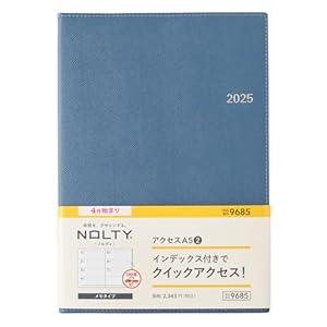 NOLTY Access A5-2 Weekly Planner 2025, April Start, Japanese Edition, Blue