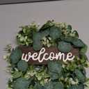LSKYTOP Artificial Green Eucalyptus Wreaths 14'' Spring Summer Eucalyptus Leaf Wreaths for Home Farmhouse Front Door Decor