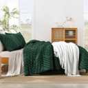 Litanika King Size Comforter Set Dark Emerald Green, 3 Pieces Lightweight Fluffy Comforter King Size Boho Tufted Comforter Bed Set Gift Choice