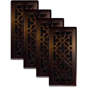 Decor Grates (4-Pack) AGH410-RB Gothic Floor Register, 4x10 Inches, Rubbed Bronze Finish