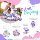 SULIFEEL Rainbow Unicorn Inline Skates for Girls Boys 4 Size Adjustable Light up Wheels Skates for Kids Beginner, Small - Little Kid