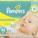 Pampers Swaddlers Diapers Size N 20 Count Pack of 2 (Total of 40 Pampers)
