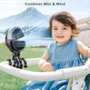 SWEETFULL Misting Stroller Fan  Portable Baby Fan with Spray Cooling, 4 Speeds, Quiet Rechargeable Fans for Travel, Outdoor, Golf Cart, Car Seat, Beach (Black)