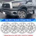 Wheel Skins Compatible with Toyota Tundra 2007-2021; 18 inch Wheel Covers; Set of 4 Packs (Chrome)