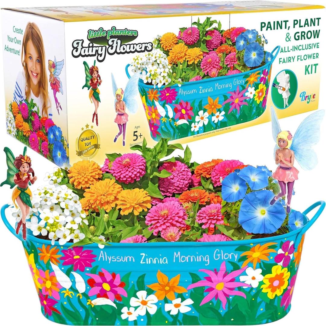 BRYTE Light Up Unicorn Terrarium Kit for Kids - Multicolor - Paint Set & Fairy Lights - Little Girl Crafts - Fairy Garden Kit with Gardening Tools for Kids Ages 412