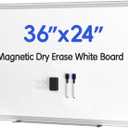VUSIGN Magnetic Whiteboard 36"x24" Dry Erase Board for Wall, Silver Frame