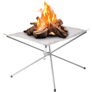 Portable Outdoor Fire Pit 22 Inch - New Upgraded Camping Fire Pit Collapsible Foldable Mesh Fire Pits Fireplace for Camping, Campfire, Patio, Backyard and Garden - Carrying Bag Included