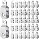 Yaocom 40 Pcs Single Pulley Block Wheel Bearing Inside Cable Roller Single Snatch Cable Pulley Block Hanging Rope Accessory for 6mm/ 0.23 and 8mm/ 0.31'' Wire Rope, up tp Load 550 Lbs (2.7 x 1.3 Inch)