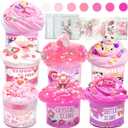 7 Pack Pink Slime Kits, Butter Slime,Cloud Slime kit for Girls Ages 8-12,Crunchy Slime Kit,Non Sticky,Super Soft Sludge Toy,Birthday Gifts for Kids,Party Favors for Girls and Boys