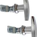 Thumb Operated Cam Lock Satin Twist Latch T-Handle Swing Knob for Electrical Panel Door Latches Machine Offset Cabinet Drawer 2-Pack