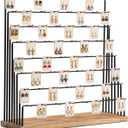 Earring Display Stands for Selling, Earring Rack Display Holder Stand, Jewelry Display for Selling Earring Cards, Bracelets, Hair Accessories, Rings, Necklaces (Rustic Wood, Large Size)