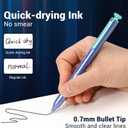 WRITECH Gel Pens Black Ink: Sleek Metal Barrel Pen Fine Point 0.7mm Retractable 3ct No Smear Quick Dry Smooth Writing Silent Clicker Space Up Astroline