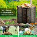 VIVOSUN 300 Gallon Outdoor Compost Bin, Expandable Composter, Easy to Setup & Large Capacity for Backyard, Lawn (Black with Gloves)