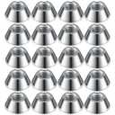 20 Pcs Tri-Groove Tamper Proof Security Nuts, T Groove, Zamak 5 Zinc, 1/4"-20, Three-Slot Safety Nuts, Tapered Three-pronged Drive, Anti-Theft