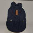 Queenmore Warm Puffer Dog Jacket, Quilting Winter Coat Ultra Thick Plush Lining with Storage Pockets (Dark Navy, X-Small)