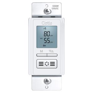 [New Generation] Humidity Sensor Switch, Ortis in-Wall Bathroom Fan Automated Control Switch, Air Moisture Detection, Neutral Wire Required, White, 120V/220V