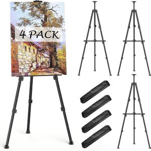 Easels for Painting Canvas, Aredy 66" Art Easel for Drawing, Portable Painting Easel Stand, Metal Table Top Easel (4 Pack)