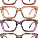 miyya Stylish Reading Glasses for Women, Cheaters Eyeglasses, Oversized Blue Light Readers, Fashion Eye Glasses (N12 6 Pack Mix), +2.75