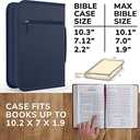 DEHITE Bible Cover Case for Men Bible Cover for Men and Women Pen Slots Zippered Pocket Premium Fabric Christian Gift