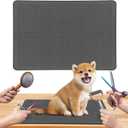 Dog Grooming Table Mat Pad Non Slip, Multipurpose Soft Pet Grooming Table Mats at Home, 28 x 19.7 Inch Silicone Durable Anti-Fatigue Groomer Mats Paw Protection Easy-Clean Cat Dog Bath Mat (Black)