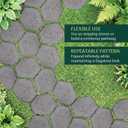 Arcadia Garden Products Set of 4, 16x17 Dark Gray Stepping Stone Fiberclay Pavers, Outdoor Garden Natural Repeatable Pattern Pathway, Faux Stone Decorative Landscaping Walkway