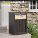 LHBGO Package Delivery Box for Outside, with Delivery Sign 48 Gallon Storage with Lockable Secure, Large Resin Outdoor Package Drop Container