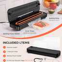 Vacuum Sealer Machine 75KPa Food with 6-in-1 Dry/Moist Modes & Digital Timer, Compact Lightweight Design, Built-in Cutter + 10 Bags 