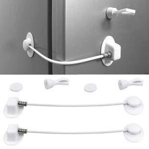 2 Pack Refrigerator Lock with Magnetic, Child Safety Locks, Fridge Freezer Door Lock, for Cabinet Drawer, Convenient - White