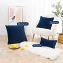 PLWORLD Blue Lumbar Pillow Cover 12x20 Inch, Pleated Decorative Small Throw Pillow Case, Soft Velvet Textured Cushion Case for Couch Bedroom, 1PC Cover Only No Insert