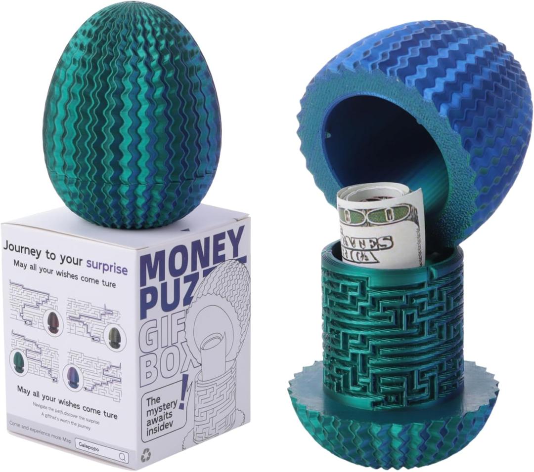 Maze Egg Money Puzzle Gift Box: Secret Cash Holder & Surprise Gift Container for Easter, Birthday, Wedding - Fun Brain Teaser Toy for Kids & Adults