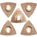 MiraShine 4pcs Oscillating Multitool Triangular Carbide Grit Rasp Blades, Tiangle Carbide Oscillating Sanding Pads For Sanding Grinding Rasping Concrete Masonry Grout Mortar Thinset Adhesives and Wood