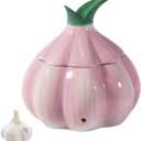 TOIVO Garlic Keeper for Counterwith Lid and Holes GarlicSaver,Garlic Holder Storage Container toKeep(purple)
