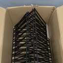 4 Pack Triangle File Storage Holder Racks Iron Desktop Magazine Organizer Metal Newspapers Folders for Office Table Desk Bookshelf Home Decoration, Black