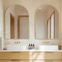 Arched Bathroom Mirror for Wall, 36" x 24" Gold Metal Frame Vanity Mirror, HD Glass Over Sink for Bathroom, Entryway, Bedroom