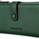 Montana West Women's Wallet Long Bifold Card Holder RFID Blocking with Zipper Coin Pocket (D Large Green)