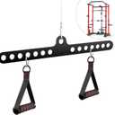 Fitness Home Pulley System Gym Accessories Spreader Bar Multi Grip Wide Lat Pull Down Bar D Handle Cable Bar Rope Attachments Cable Machine for Back Strength Train Functional Trainer Attachment