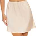 MANCYFIT Womens Half Slip for Under Dresses Satin Slip Skirt Mini Underskirt, Large